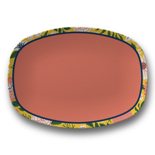 Petal Party Market Day Floral Border Serving Platter from Happy Yellow Paper