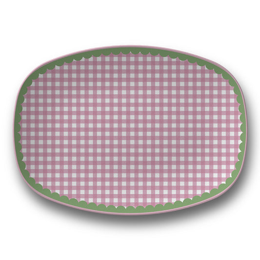 Petal Party Buttercup Blooms Gingham Serving Platter from Happy Yellow Paper