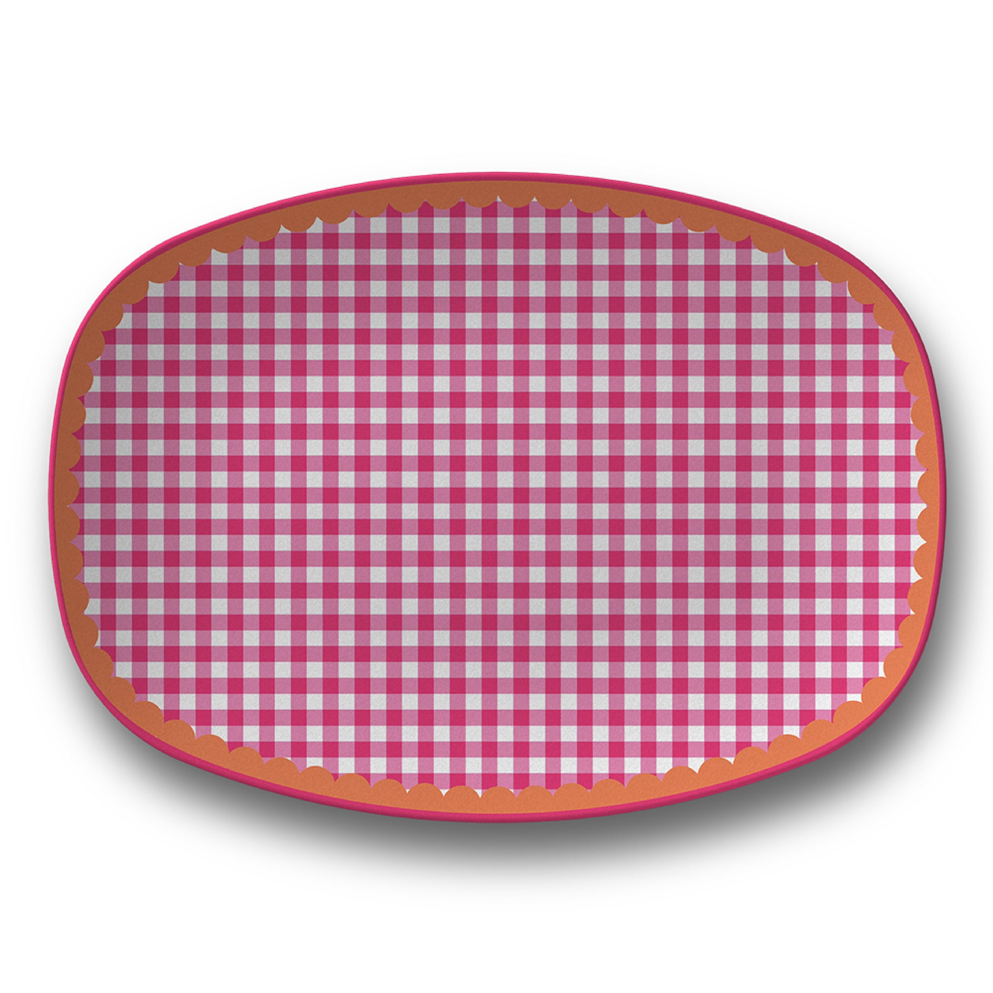 Petal Party Citrus Crush Gingham Serving Platter from Happy Yellow Paper