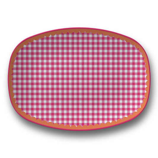 Petal Party Citrus Crush Gingham Serving Platter from Happy Yellow Paper