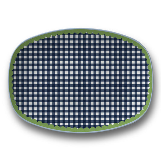 Petal Party Midnight Garden Gingham Serving Platter from Happy Yellow Paper