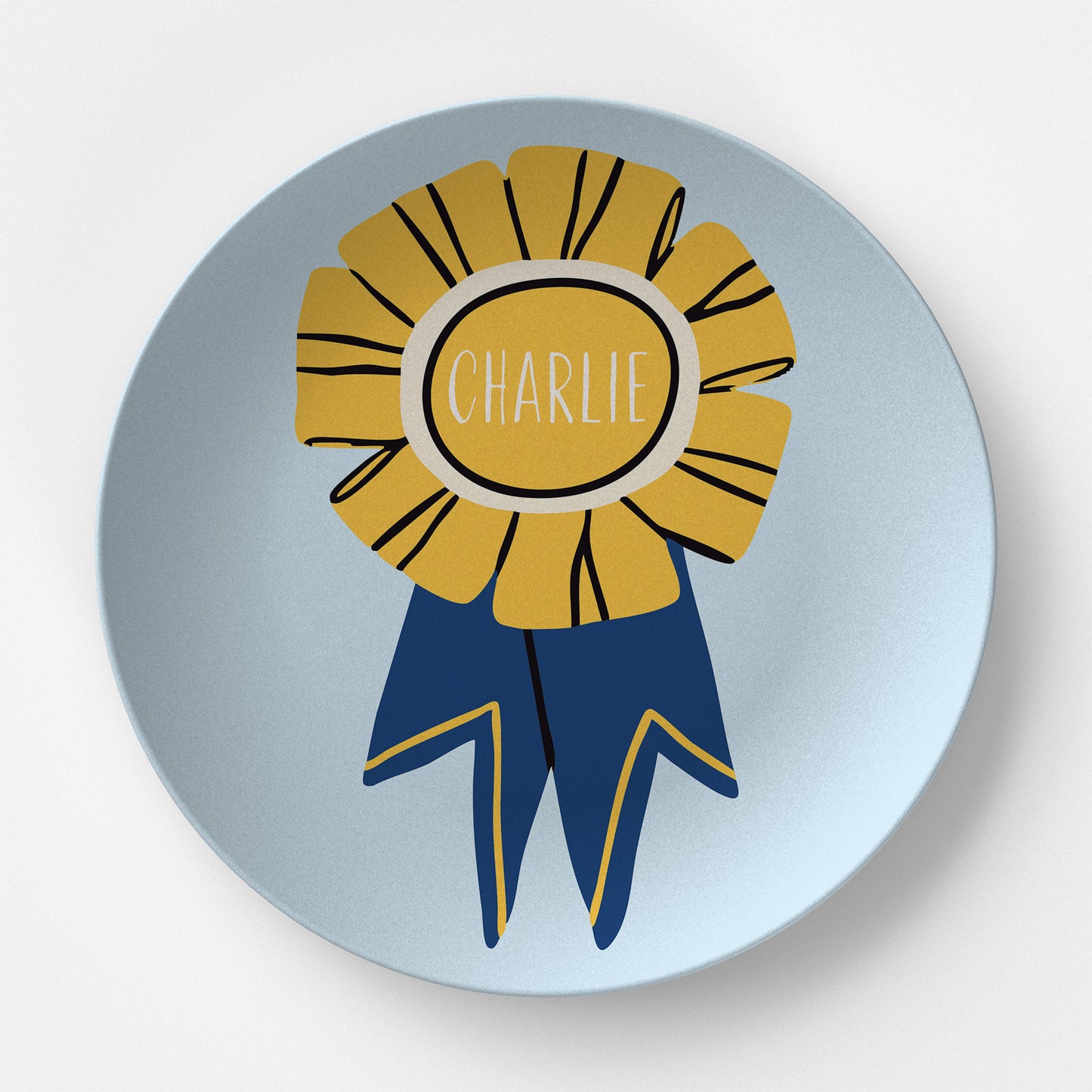 Blue Ribbon Ribbon | Personalized Kids Plate