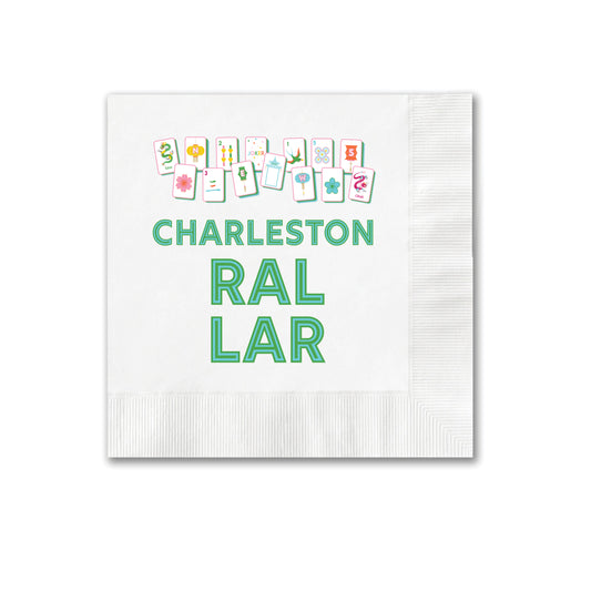 Mahjong Game Charleston Cocktail Napkins – Set of 50 Disposable Beverage Napkins