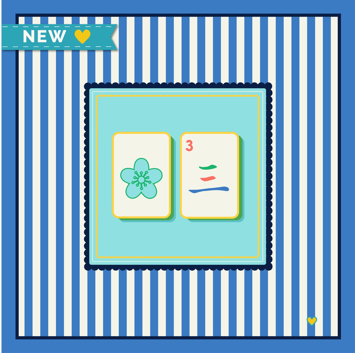 Mahjong Tablecloth | Coastal Palm: Nautical Blue