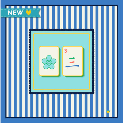 Mahjong Tablecloth | Coastal Palm: Nautical Blue