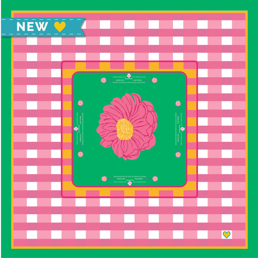 Mahjong Tablecloth | In Bloom: Pink & Green