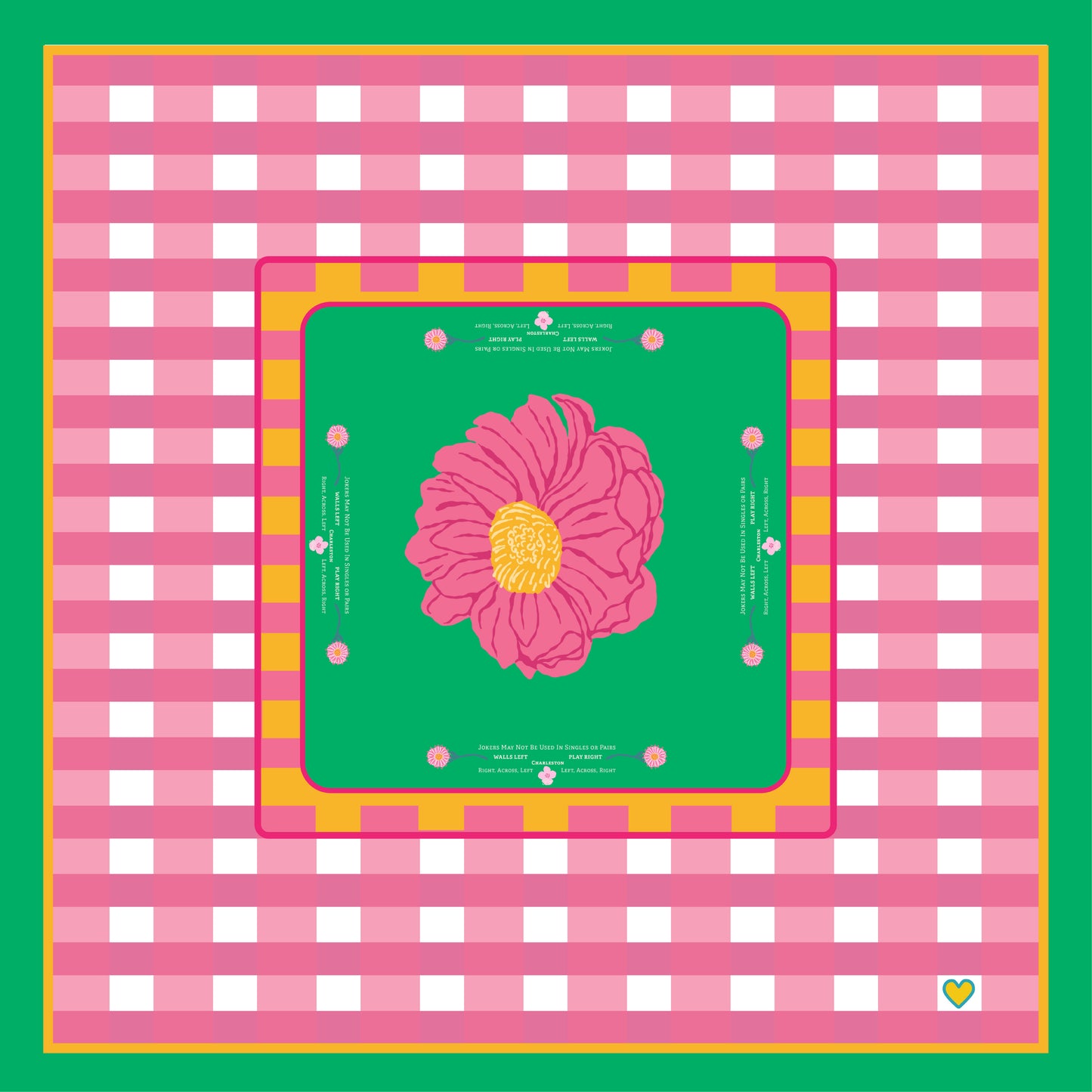 Mahjong Tablecloth | In Bloom: Blue & Orange