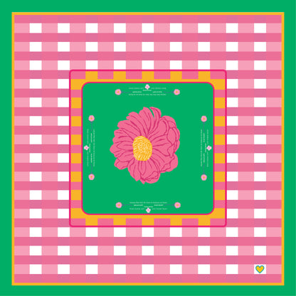 Mahjong Tablecloth | In Bloom: Blue & Orange