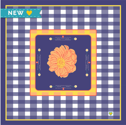 Mahjong Tablecloth | In Bloom: Blue & Orange