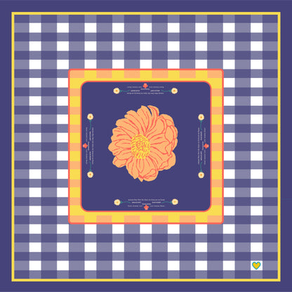 Mahjong Tablecloth | In Bloom: Blue & Orange