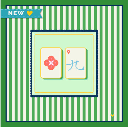 Mahjong Tablecloth | Coastal Palm: Key Lime Cabana