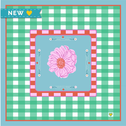 Mahjong Tablecloth | In Bloom: Pink & Teal