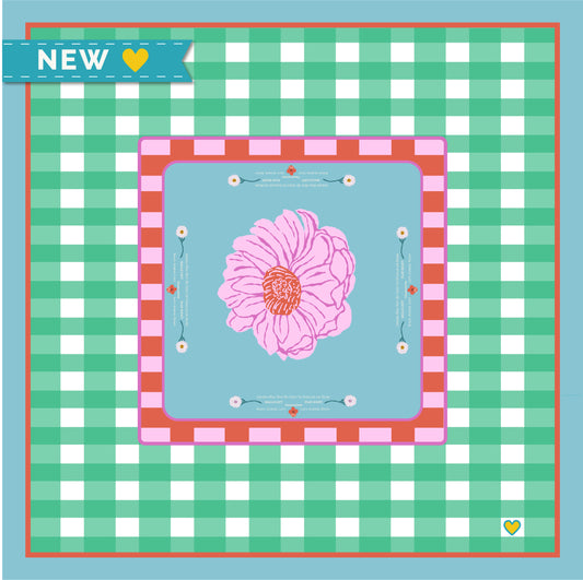 Mahjong Tablecloth | In Bloom: Pink & Teal