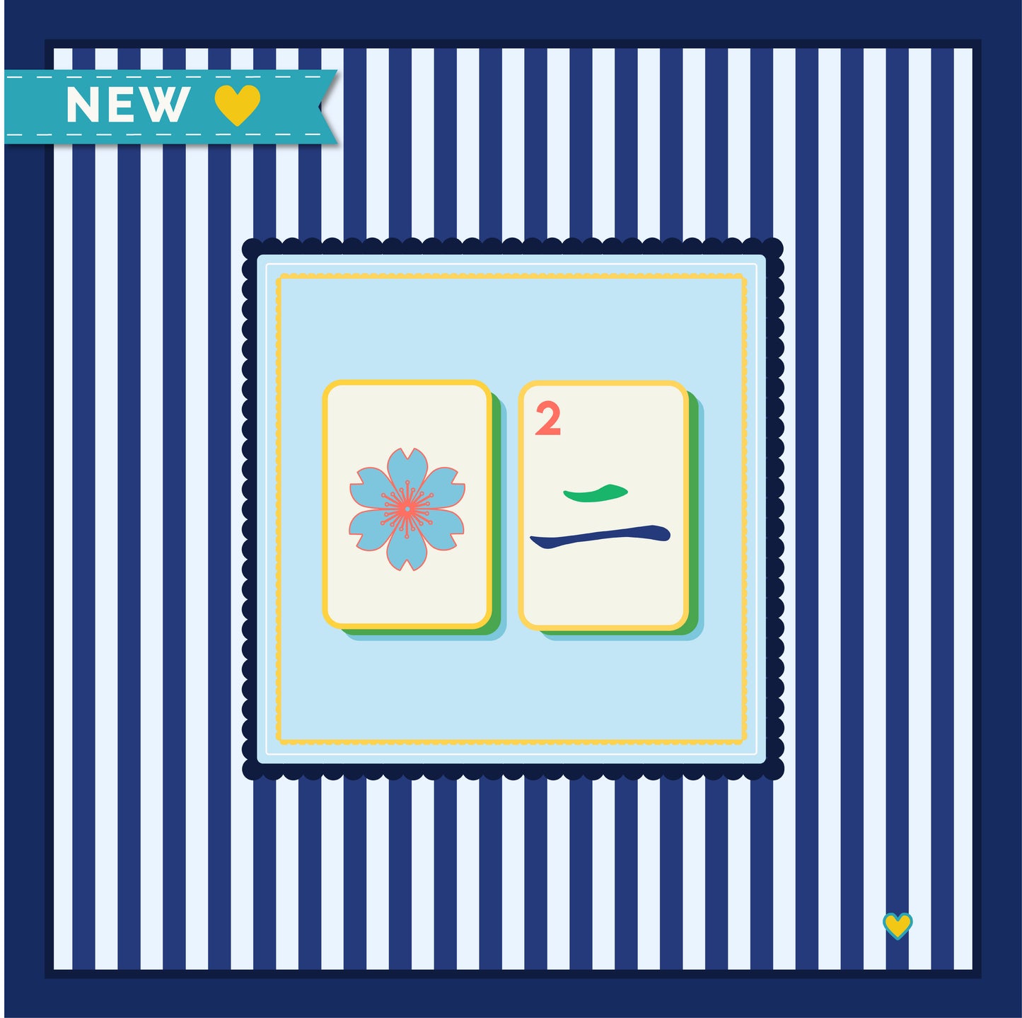 Mahjong Tablecloth | Coastal Palm: Blueberry Sorbet