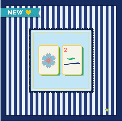 Mahjong Tablecloth | Coastal Palm: Blueberry Sorbet