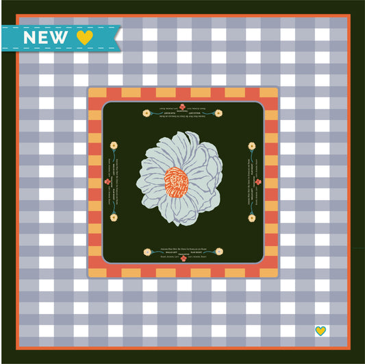 Mahjong Tablecloth | In Bloom: Grey & Green