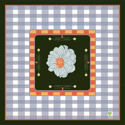 Mahjong Tablecloth | In Bloom: Blue & Orange