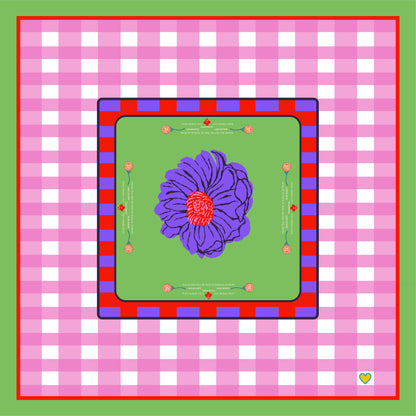 Mahjong Tablecloth | In Bloom: Blue & Orange