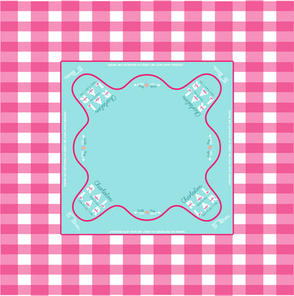 Gingham Preppy Pink Mahjong Tablecloth