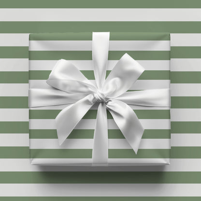 Hunter Green Stripes Gift Wrap