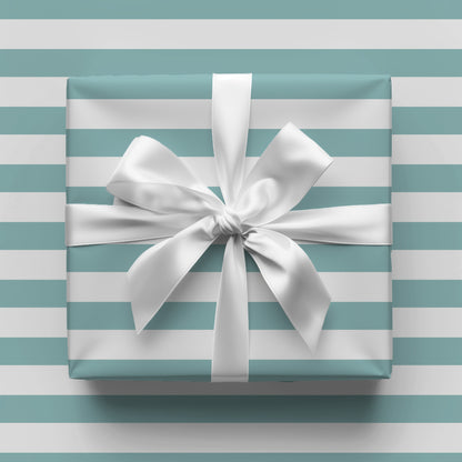 Teal Stripes Gift Wrap