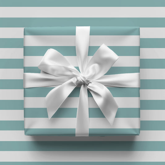 Teal Stripes Gift Wrap