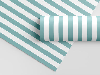 Teal Stripes Gift Wrap