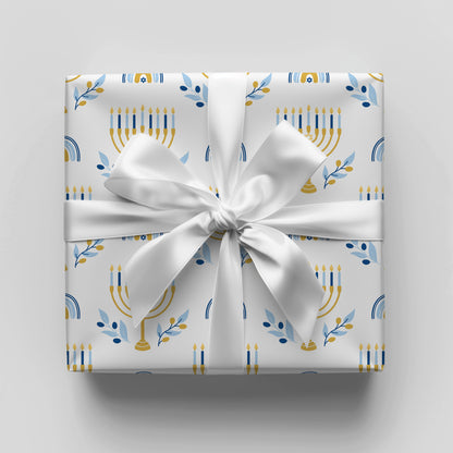 Hanukkah Menorah Gift Wrap Sheets