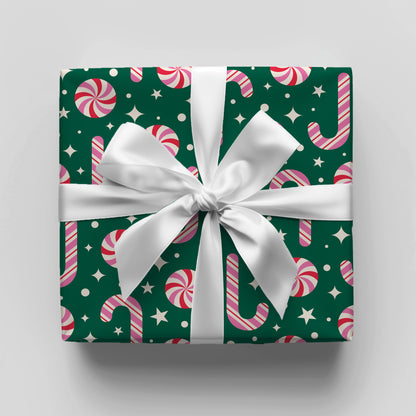 Christmas Candy Cane Gift Wrap Sheets
