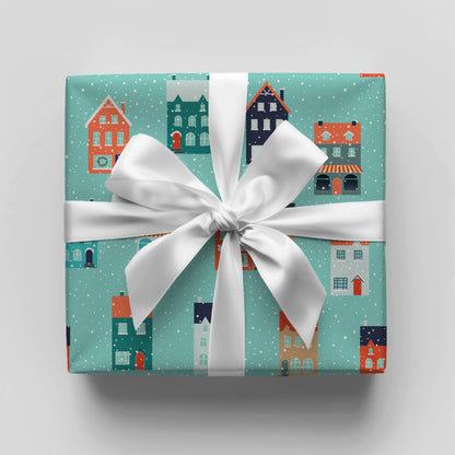 Christmas Winter House Gift Wrap Sheets