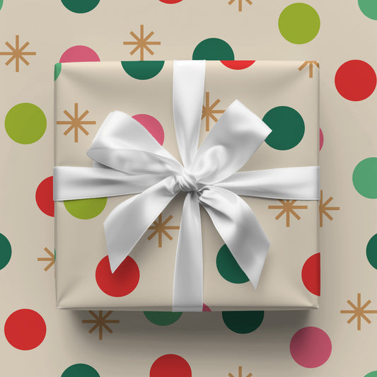 Christmas Polka Dot Gift Wrap Sheets