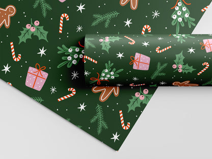 Christmas Candy Cane Gift Wrap Sheets