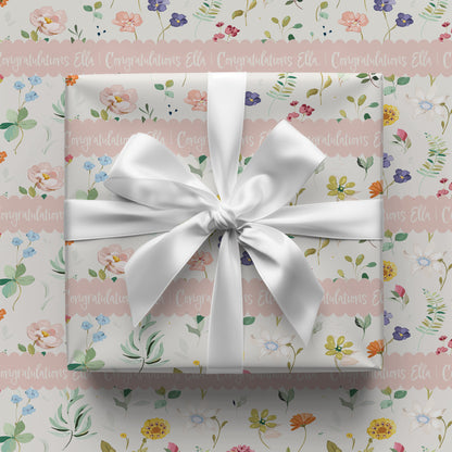 Spring Flowers in Blush Gift Wrap