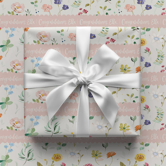 Spring Flowers in Blush Gift Wrap