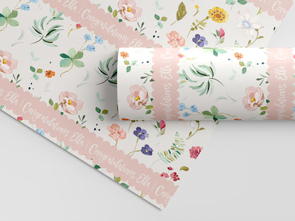 Spring Flowers in Blush Gift Wrap