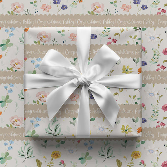 Spring Flowers in Champagne Gift Wrap